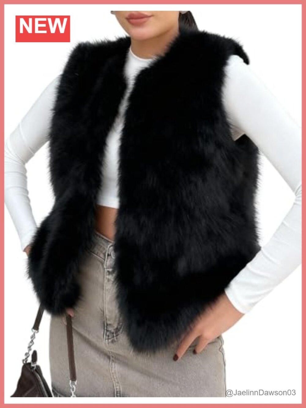 Faux Fur Sleeveless Vest Fluffy Open Front Warm Winter Coat